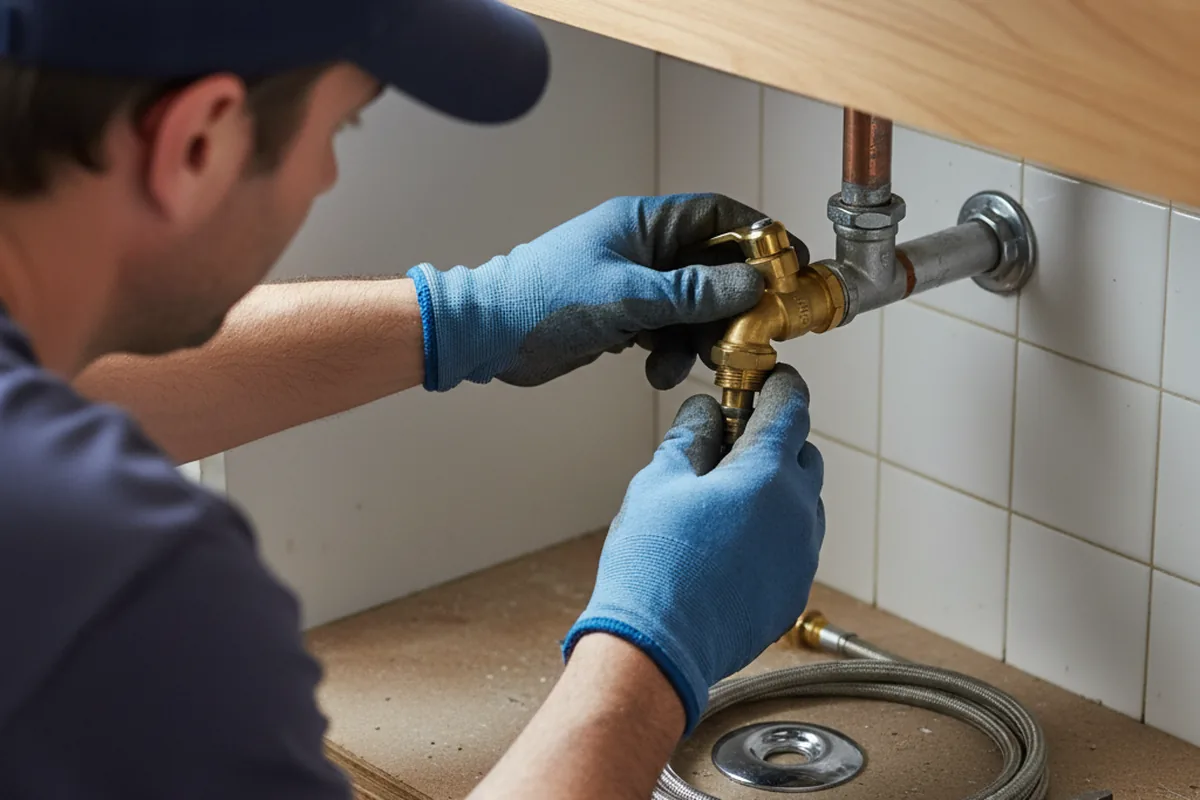 Shutoff valve and fitting work during Burst Pipe Repair in Byron